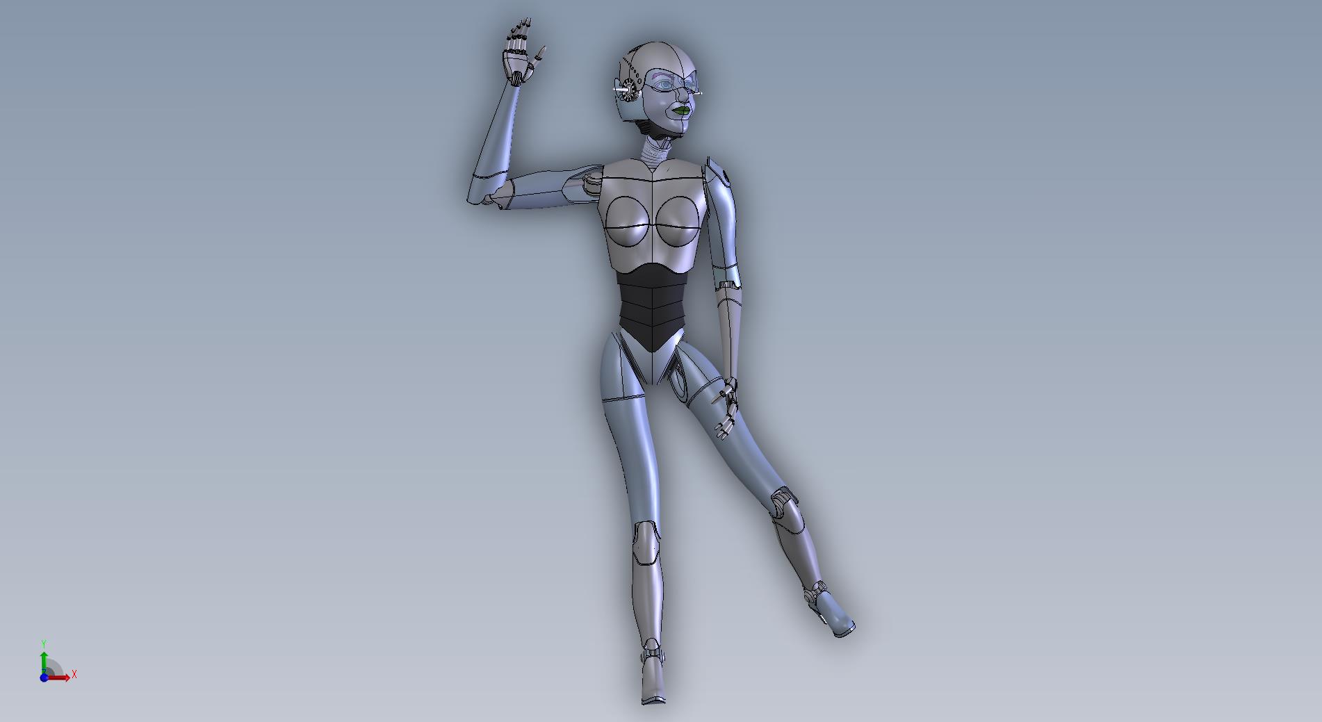 人体机器人模型SolidWorks模型-可拖动可编辑三维模型-人体/动物模型