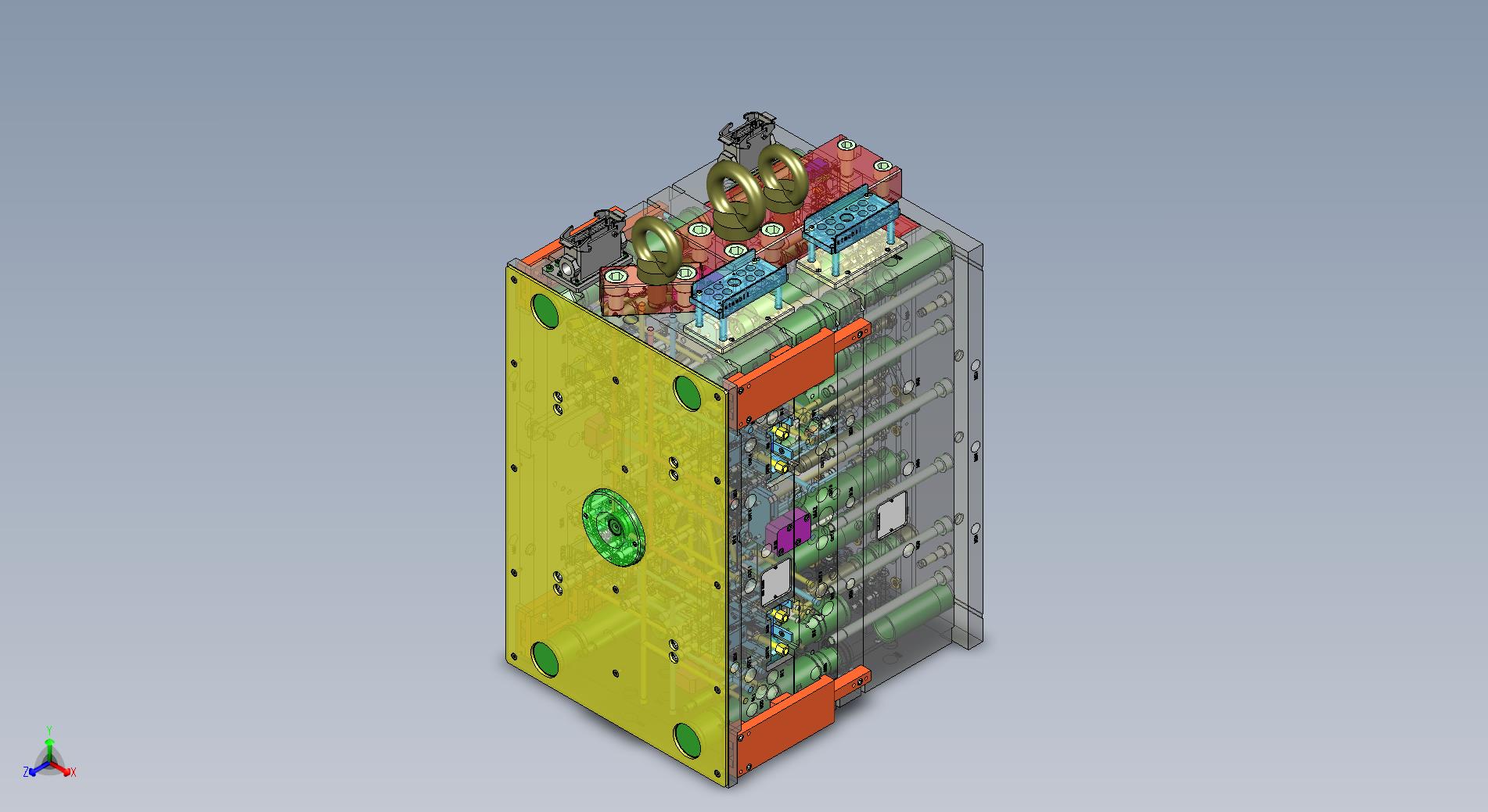 复杂出口模具三维模型