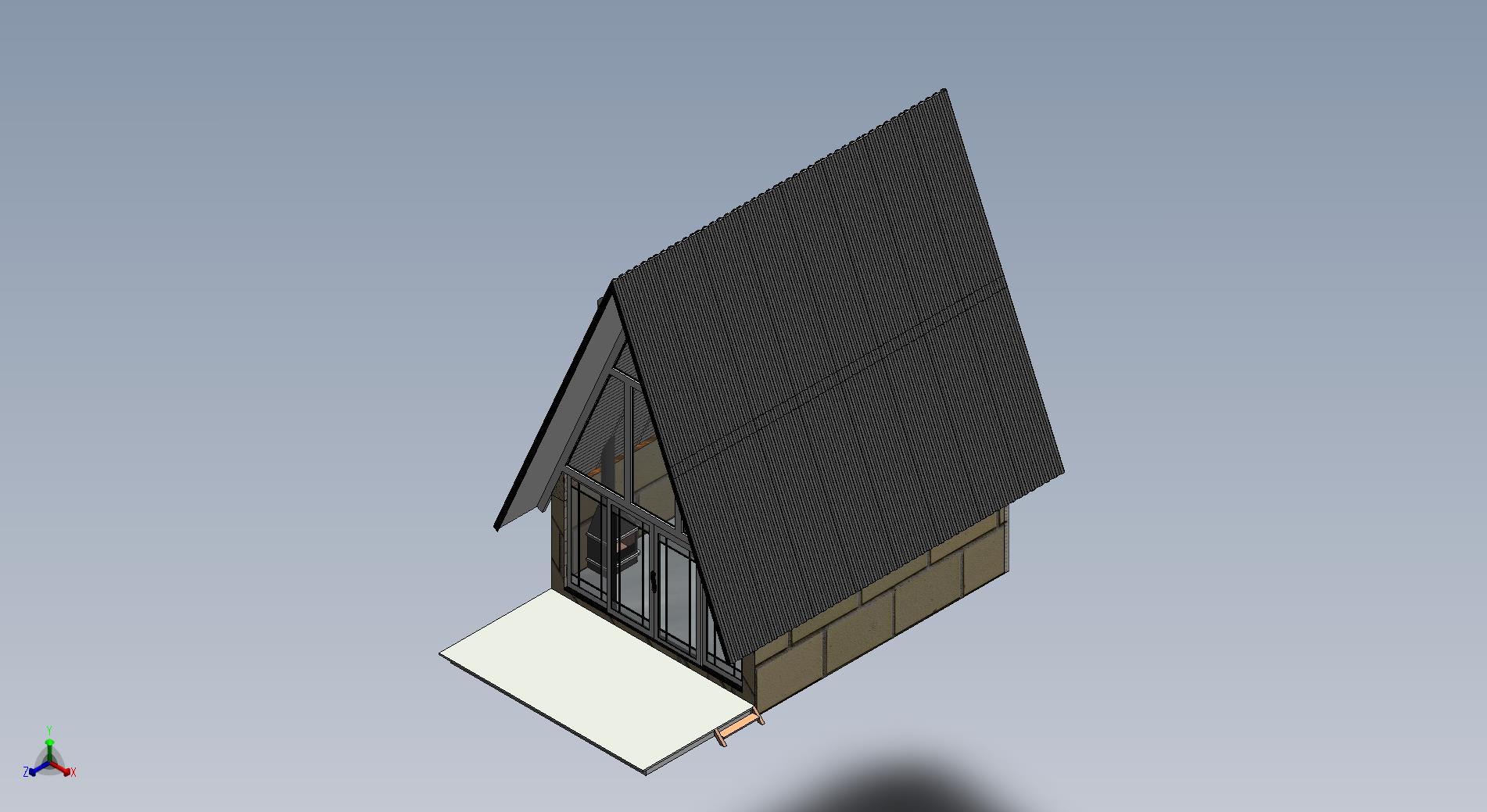 尖顶木屋模型