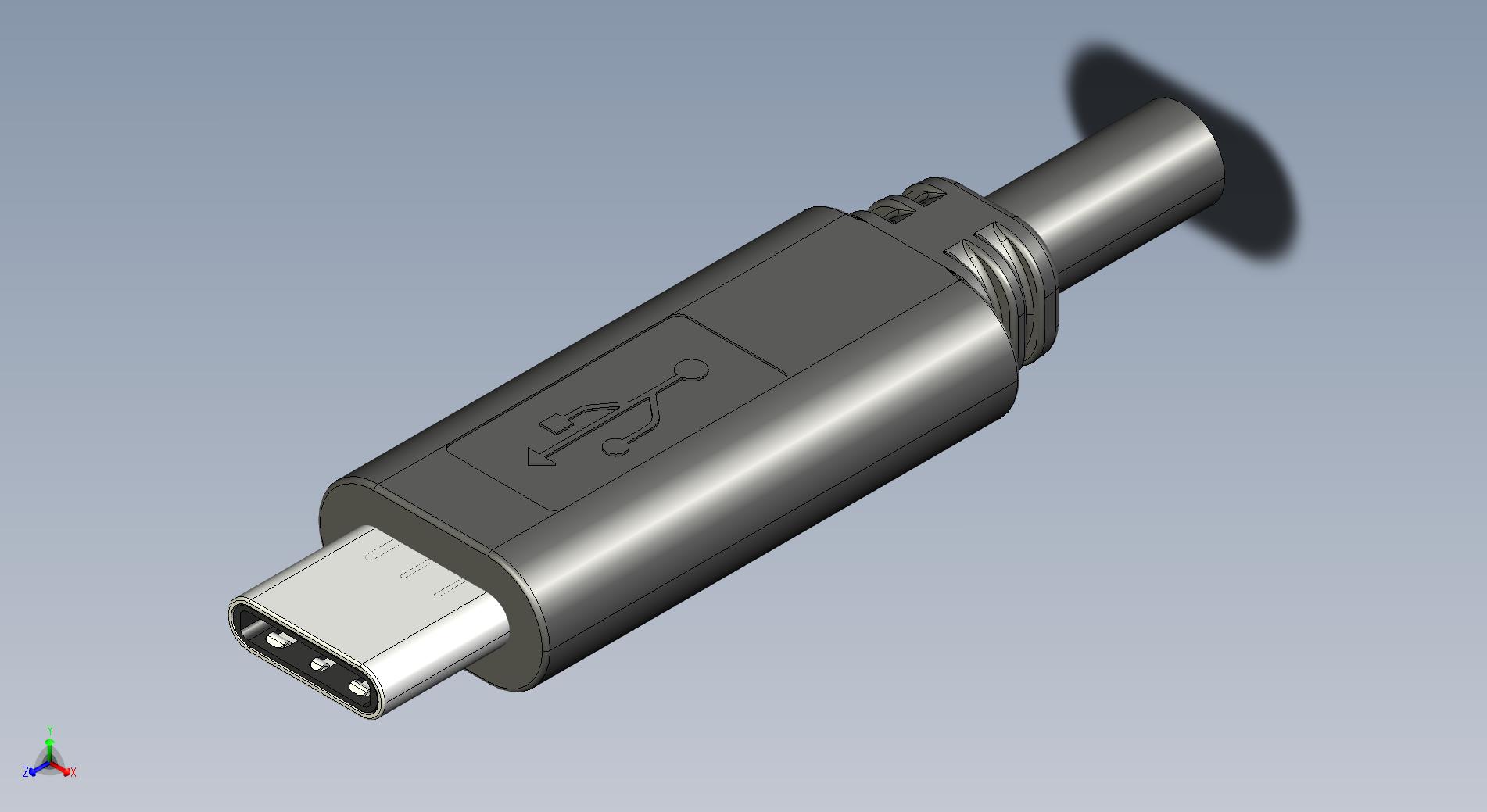 USB C电缆插头三维模型