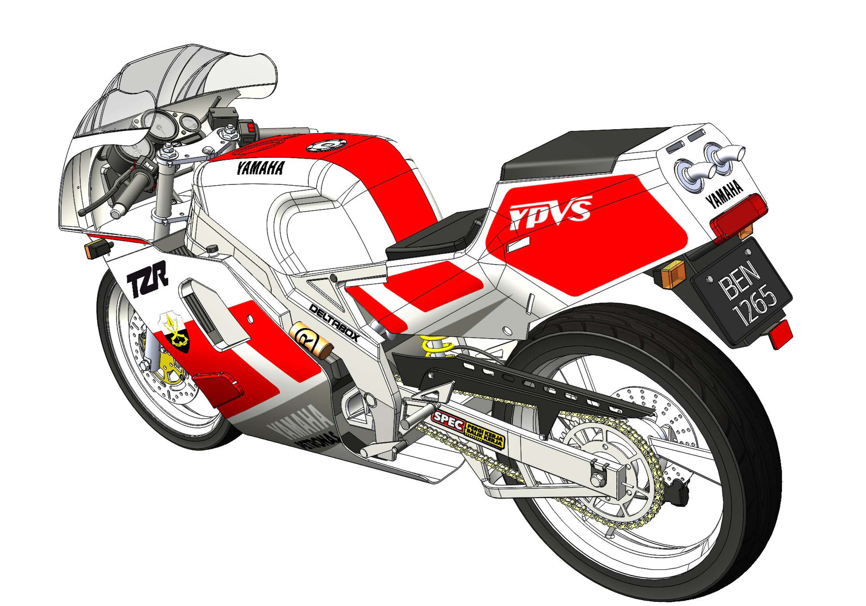 雅马哈 TZR 250 -1989摩托车三维模型